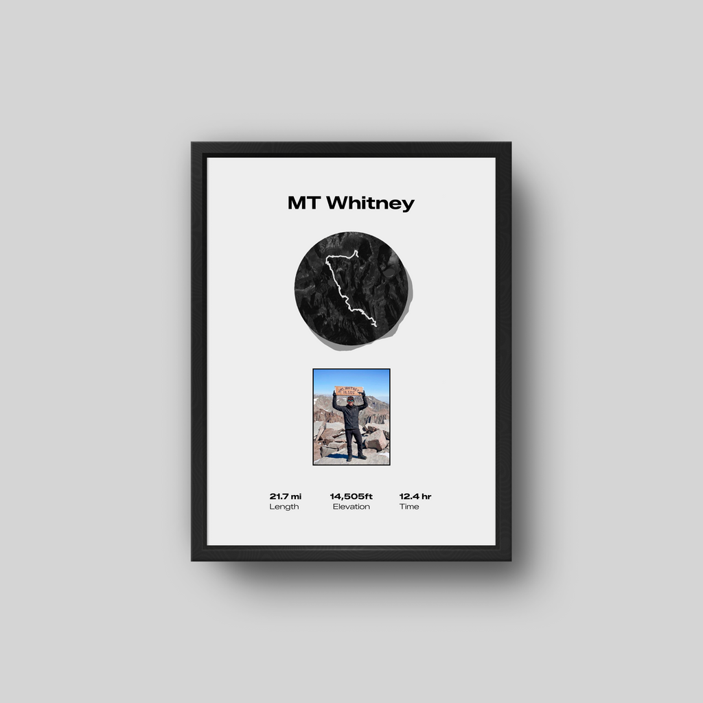 Framed 3D Trek Map With Picture