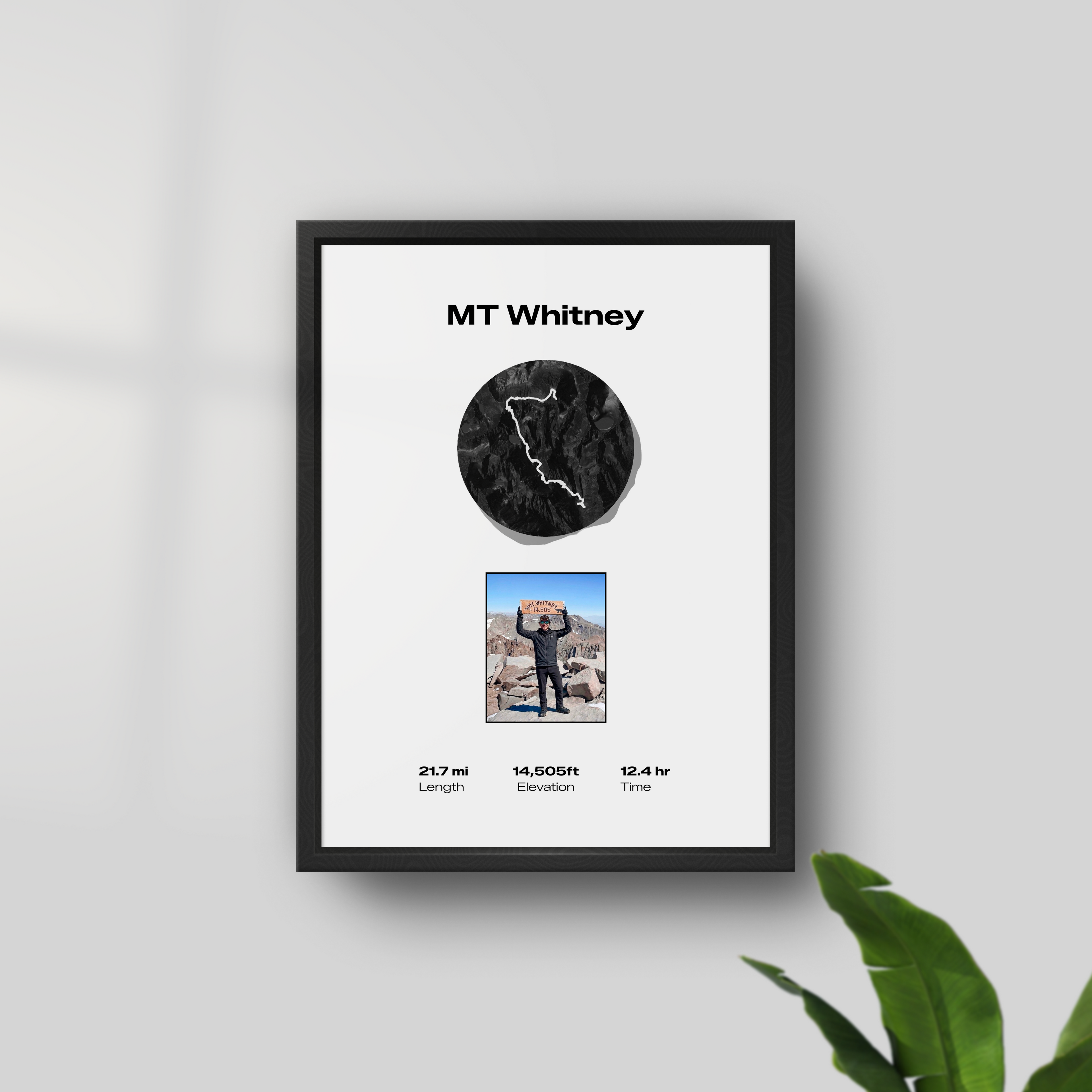 Framed 3D Trek Map With Picture