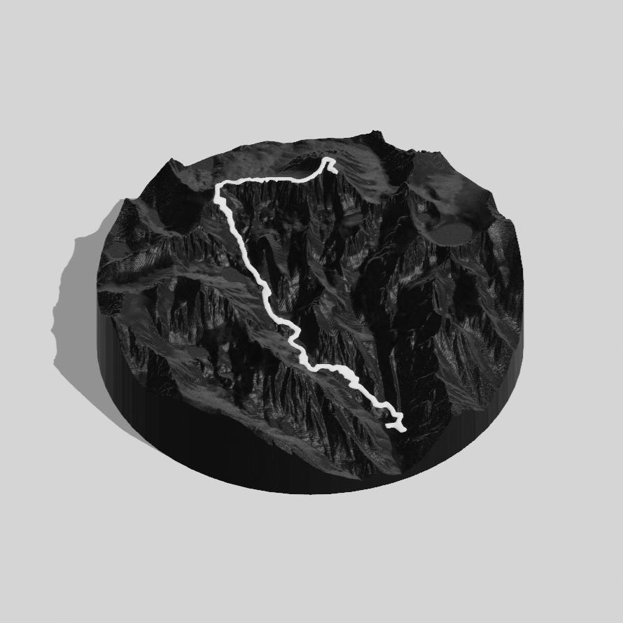 Custom Circle 3D Trek Map